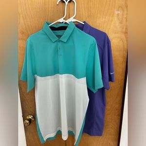 Two Men’s Nike Dri-Fit Golf Polos